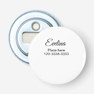 Simple minimal add your name text place city phone bottle opener