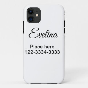 Simple minimal add your name text place city phone iPhone 11 case