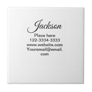 Simple minimal add your name text place city phone ceramic tile