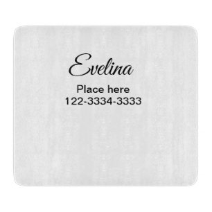 Simple minimal add your name text place city phone cutting board