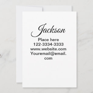 Simple minimal add your name text place city phone invitation