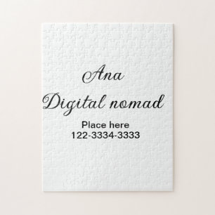 Simple minimal add your name text place city phone jigsaw puzzle