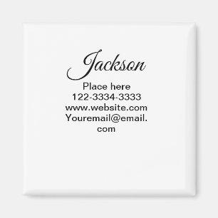 Simple minimal add your name text place city phone magnet