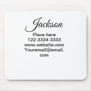 Simple minimal add your name text place city phone mouse pad