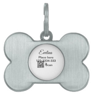 Simple minimal add your name text place city phone pet ID tag