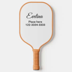 Simple minimal add your name text place city phone pickleball paddle
