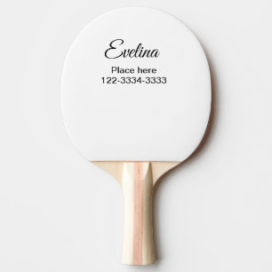 Simple minimal add your name text place city phone ping pong paddle