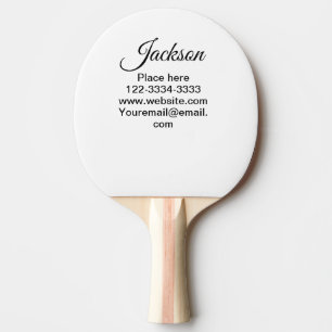Simple minimal add your name text place city phone ping pong paddle