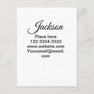 Simple minimal add your name text place city phone postcard