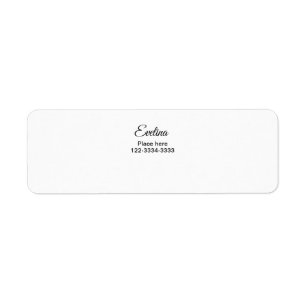 Simple minimal add your name text place city phone return address label