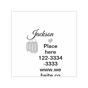 Simple minimal add your name text place city phone self-inking stamp