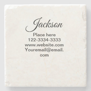 Simple minimal add your name text place city phone stone coaster