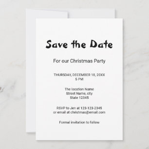 simple minimal add your name text save the date