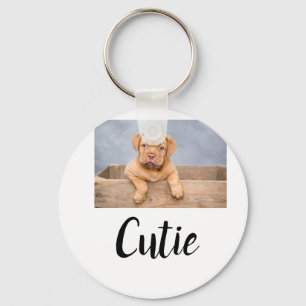 simple minimal add your pet photo name custom key ring