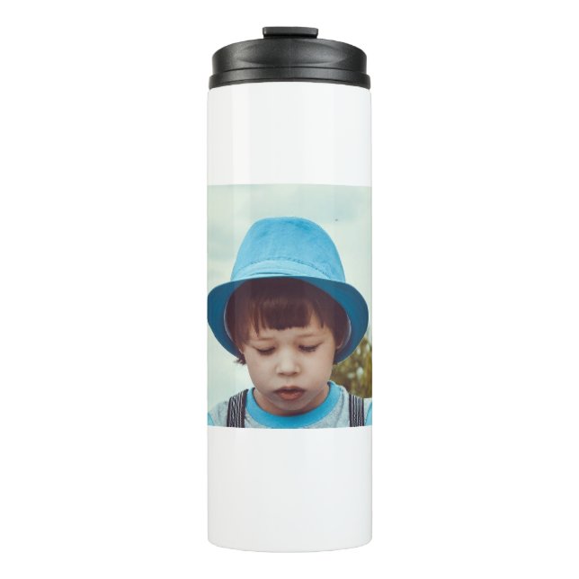 SIMPLE MINIMAL add your photo name text christmas  Thermal Tumbler (Front)