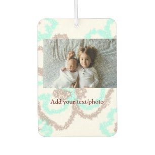 simple minimal ADD YOUR PHOTO TEXT blue glitter Th Car Air Freshener