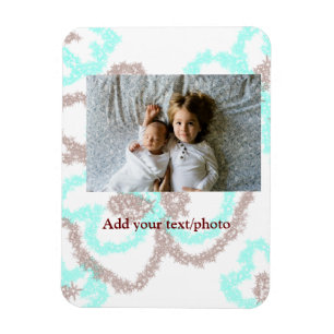 simple minimal ADD YOUR PHOTO TEXT blue glitter Th Magnet