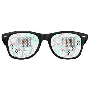 simple minimal ADD YOUR PHOTO TEXT blue glitter Th Retro Sunglasses