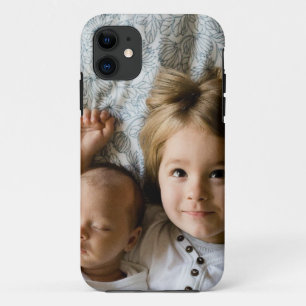 simple minimal ADD YOUR PHOTO TEXT CHRISTMAS     C iPhone 11 Case