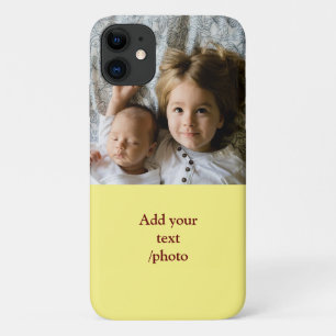 simple minimal ADD YOUR PHOTO TEXT CHRISTMAS C iPhone 11 Case