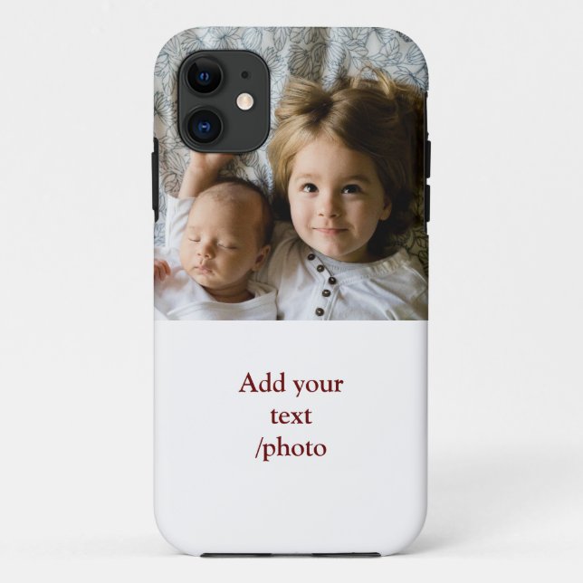 simple minimal ADD YOUR PHOTO TEXT CHRISTMAS     Case-Mate iPhone Case (Back)