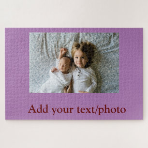 simple minimal ADD YOUR PHOTO TEXT CHRISTMAS J Jigsaw Puzzle