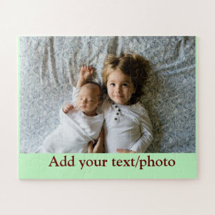 simple minimal ADD YOUR PHOTO TEXT CHRISTMAS     J Jigsaw Puzzle