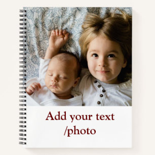 simple minimal ADD YOUR PHOTO TEXT CHRISTMAS N Notebook