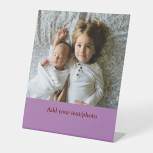 simple minimal ADD YOUR PHOTO TEXT CHRISTMAS P Pedestal Sign