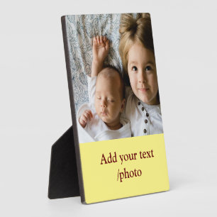 simple minimal ADD YOUR PHOTO TEXT CHRISTMAS P Plaque