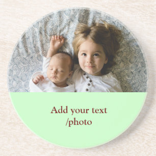 simple minimal ADD YOUR PHOTO TEXT CHRISTMAS S Coaster