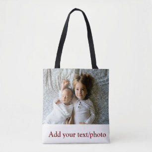 simple minimal ADD YOUR PHOTO TEXT CHRISTMAS     T Tote Bag
