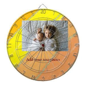 simple minimal ADD YOUR PHOTO TEXT CHRISTMAS yello Dartboard