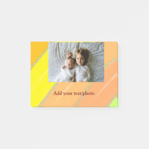 simple minimal ADD YOUR PHOTO TEXT CHRISTMAS yello Post-it Notes