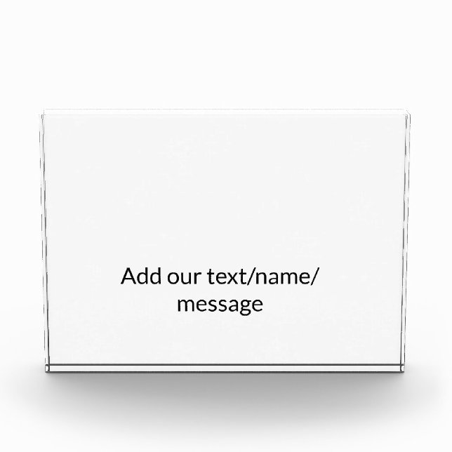 Simple minimal add your photo text glitter sparkle block (Front)