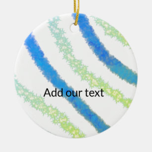 Simple minimal add your photo text glitter sparkle ceramic ornament