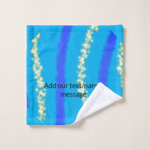 Simple minimal add your photo text glitter sparkle wash cloth