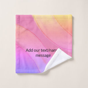 Simple minimal add your photo text glitter sparkle wash cloth
