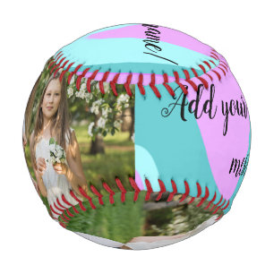 simple minimal add your photo watercolor art throw baseball