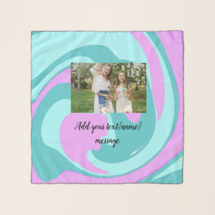 simple minimal add your photo watercolor art throw scarf