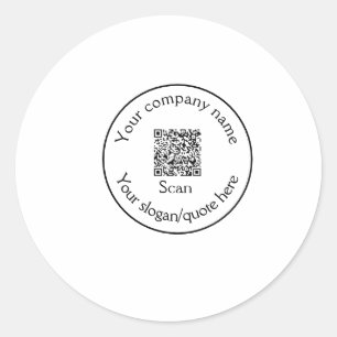 simple minimal add your Q R code scan add name Classic Round Sticker