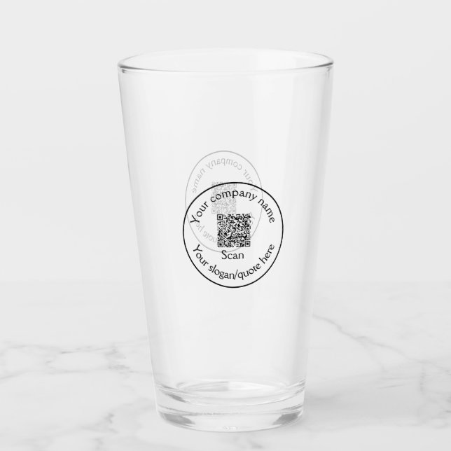 simple minimal add your Q R code scan add name Glass (Front)
