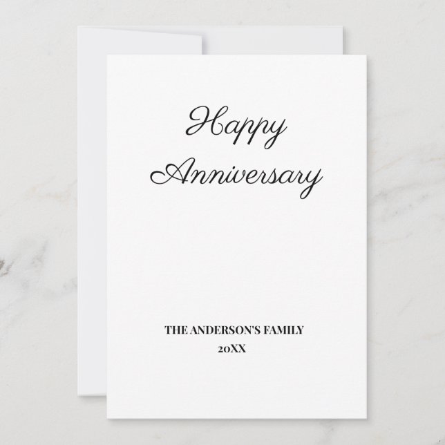 simple minimal add your text anniversary card (Front)