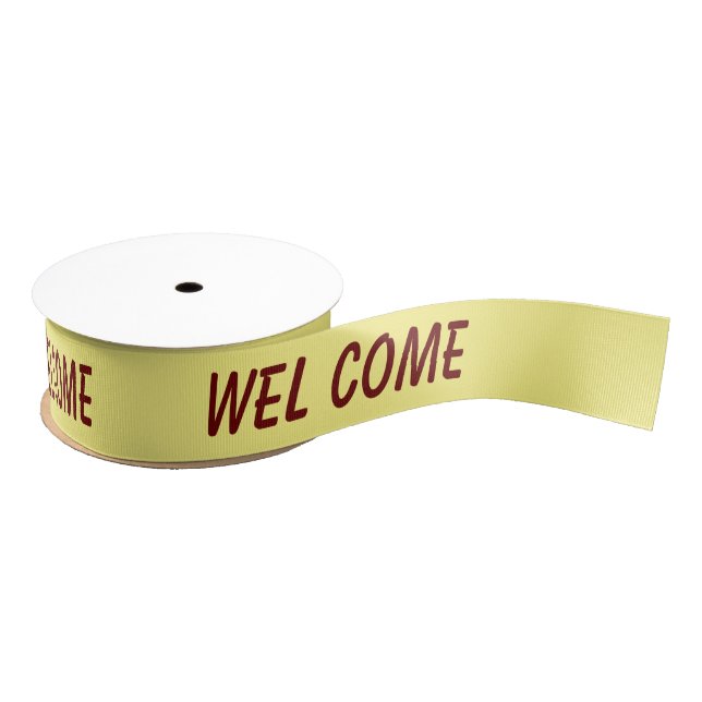 simple minimal add your text monogram name   satin grosgrain ribbon (Spool)