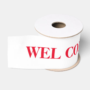 simple minimal add your text monogram name satin grosgrain ribbon