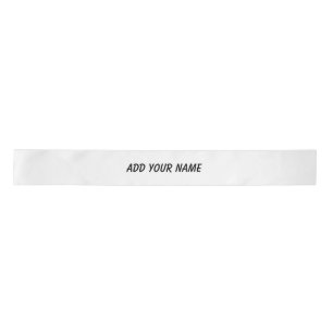 simple minimal add your text monogram name satin ribbon