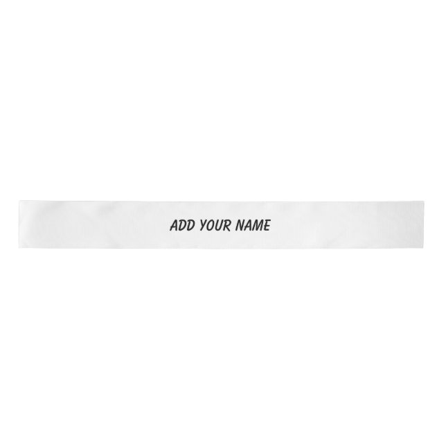 simple minimal add your text monogram name   satin ribbon (Front)