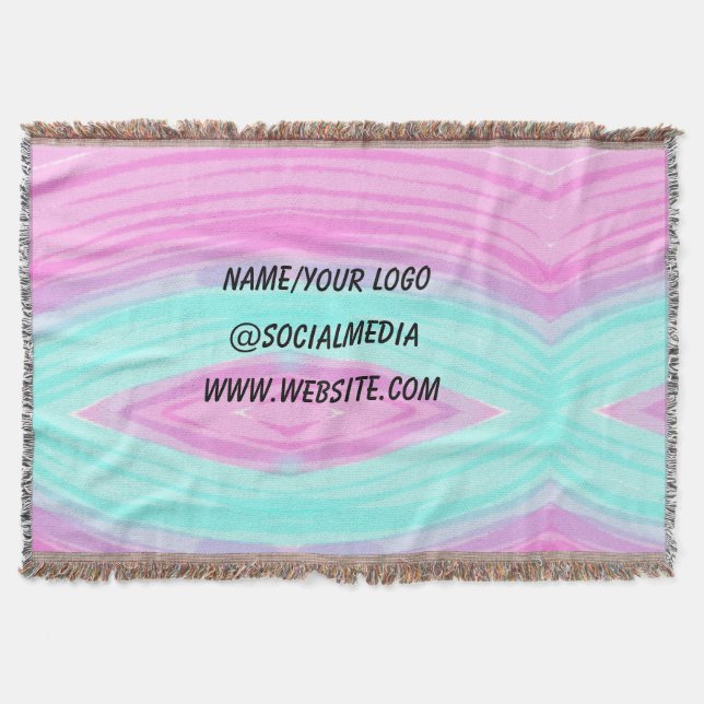 simple minimal add your text monogram name  throw blanket (Front)