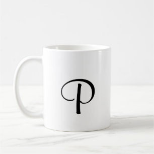 simple minimal add your text monogram photo cof coffee mug