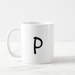 simple minimal add your text monogram photo cof coffee mug